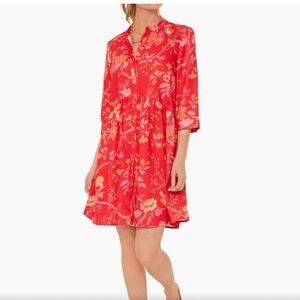 Tuckernuck Vida De Las Flores Royal Shirt Dress